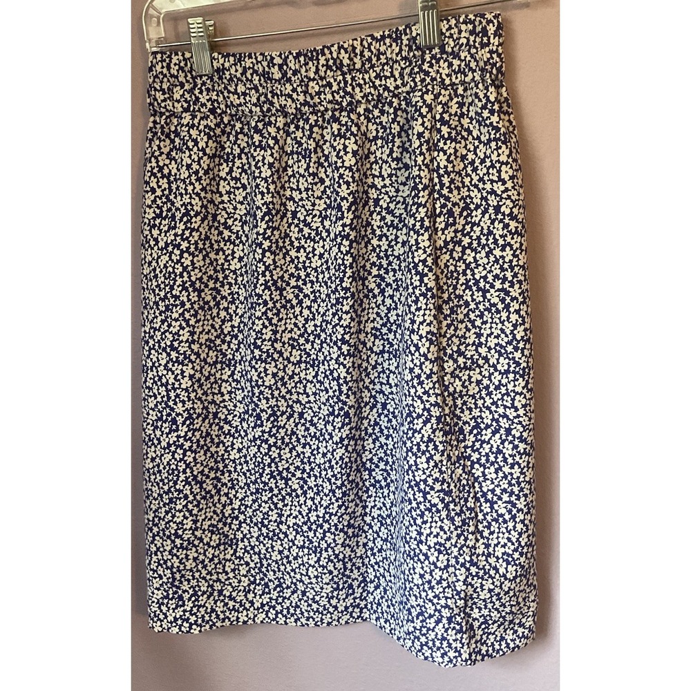 J. Crew Blue Floral Skirt Petite Size XS‎